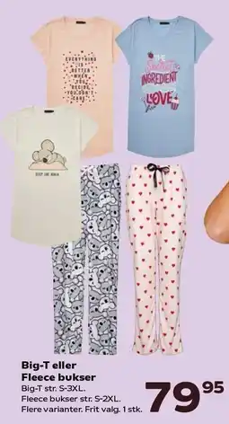 Kvickly Big-T eller Fleece bukser tilbud