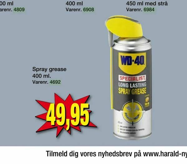 Spray grease 400 ml tilbud hos Harald
