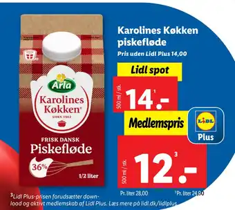 Lidl Karolines Køkken piskefløde tilbud