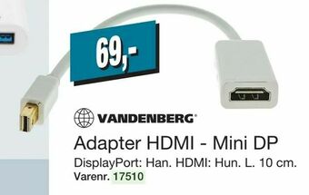Harald Nyborg Adapter HDMI - Mini DP tilbud
