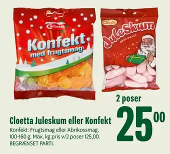 Cloetta Juleskum eller Konfekt
