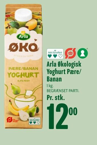 Min Købmand Arla Økologisk Yoghurt Pære/ Banan tilbud