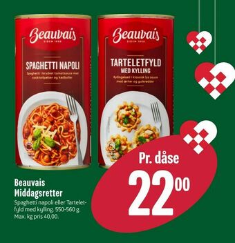 Min Købmand Beauvais Middagsretter tilbud