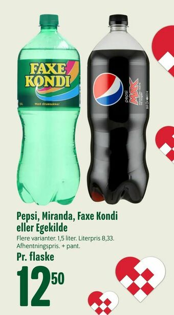 Min Købmand Pepsi, Miranda, Faxe Kondi eller Egekilde tilbud