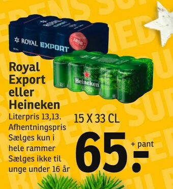 SPAR Royal Export eller Heineken tilbud
