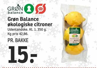 SPAR Grøn Balance økologiske citroner tilbud