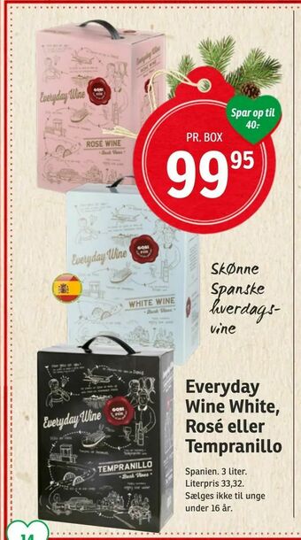 SPAR Everyday Wine White, Rosé eller Tempranillo tilbud