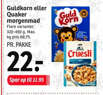 Guldkorn eller Quaker morgenmad