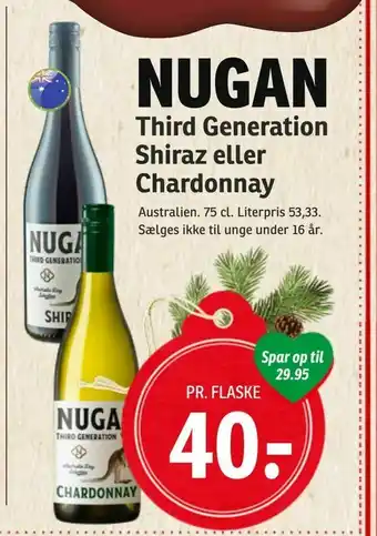 SPAR Third Generation Shiraz eller Chardonnay tilbud