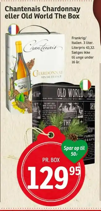 SPAR Chantenais Chardonnay eller Old World The Box tilbud