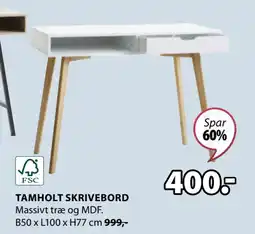 JYSK TAMHOLT SKRIVEBORD tilbud