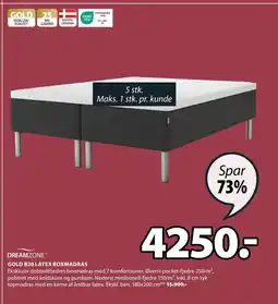 JYSK GOLD B20 LATEX BOXMADRAS tilbud
