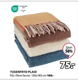 JYSK TUSENFRYD PLAID tilbud