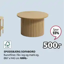 JYSK SPODSBJERG SOFABORD tilbud