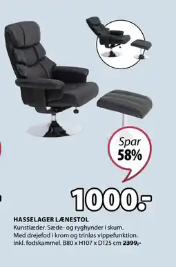 JYSK HASSELAGER LÆNESTOL tilbud