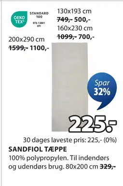 JYSK SANDFIOL TÆPPE tilbud