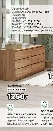 JYSK LIMFJORDEN KOMMODE tilbud