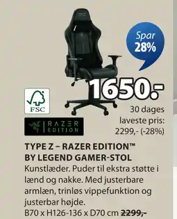 TYPE Z – RAZER EDITION BY LEGEND GAMER-STOL