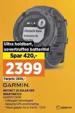 Power INSTINCT 2X SOLAR GPS SMARTWATCH tilbud