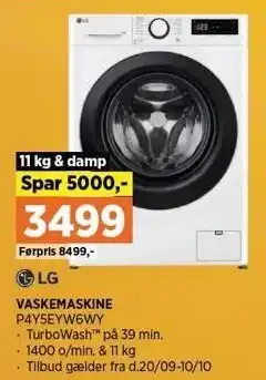 Power LG VASKEMASKINE tilbud