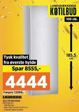 Power LIEBHERR 185,5 CM KØLESKAB tilbud