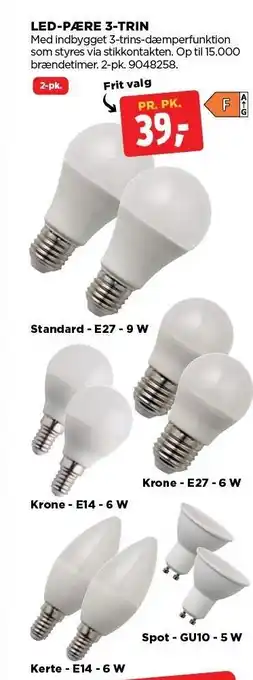 jem & fix LED-PÆRE 3-TRIN tilbud