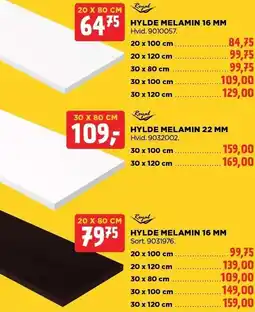 jem & fix HYLDE MELAMIN 16 MM ELLER 22 MM tilbud