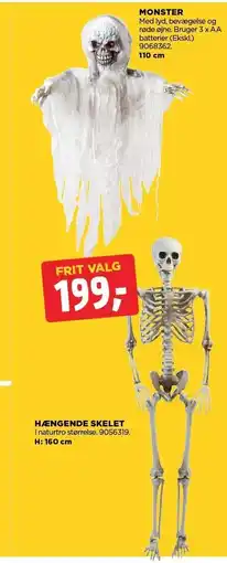 MONSTER EL. HÆNGENDE SKELET