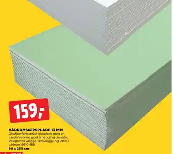 jem & fix VÅDRUMSGIPSPLADE 13 MM tilbud
