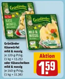 REWE DE Grünländer Käsewürfel mild & nussig tilbud