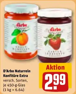 REWE DE D'Arbo Naturrein Konfitüre Extra tilbud