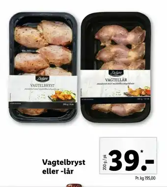 Vagtelbryst eller -lår