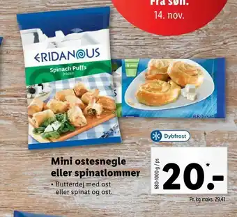 Let-Køb Mini ostesnegle eller spinatlommer tilbud