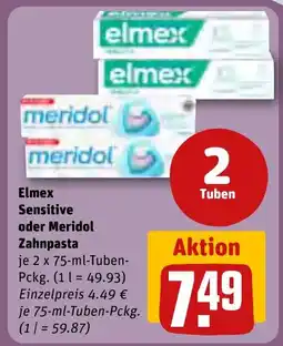 Elmex Sensitive oder Meridol Zahnpasta