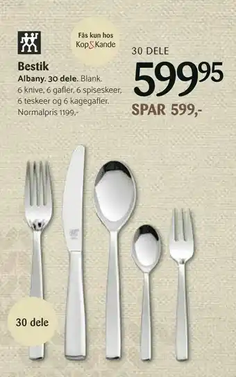 Kop & Kande Bestik Albany 30 dele tilbud