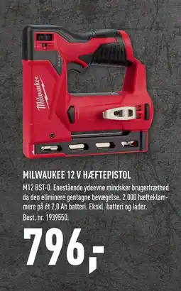 Johannes Fog MILWAUKEE 12 V HÆFTEPISTOL tilbud