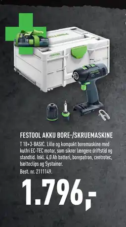 Johannes Fog FESTOOL AKKU BORE-/SKRUEMASKINE tilbud
