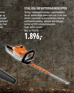 Johannes Fog STIHL HSA 100 BATTERIHÆKKEKLIPPER tilbud