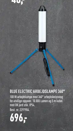Johannes Fog BLUE ELECTRIC ARBEJDSLAMPE 360° tilbud