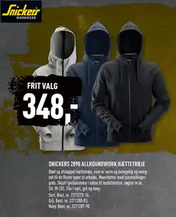 Johannes Fog SNICKERS 2890 ALLROUNDWORK HÆTTETRØJE tilbud