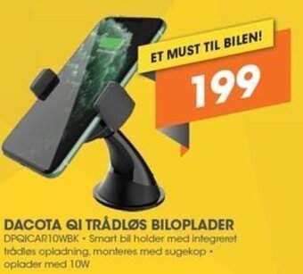 Expert Dacota Qi Trådløs Biloplader DPQICAR10WBK tilbud