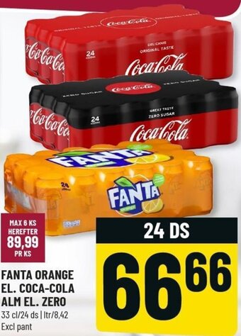 Løvbjerg Fanta Orange El. Coca-Cola Alm El. Zero 33 cl tilbud