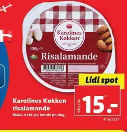 Lidl Karolines Køkken risalamanda tilbud