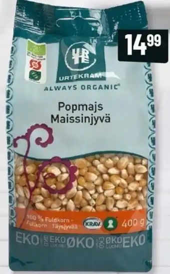 Løvbjerg Urtekram Popmajs Maissinjyvä tilbud