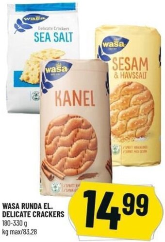 Løvbjerg Wasa Runda El Delicate Crackers 180-330 g tilbud