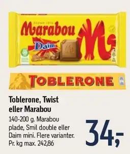 Føtex Toblerone, Twist eller Marabou tilbud
