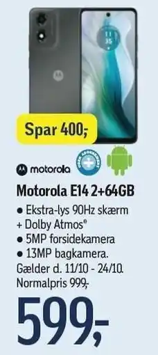 Føtex Motorola E14 2+64GB tilbud