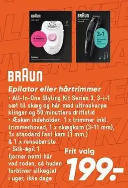 Bilka BRAUN Epilator eller hårtrimmer tilbud