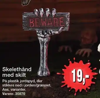 Harald Nyborg Skelethånd med skilt tilbud