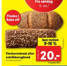 Lidl Flerkornsbrød eller solsikkerugbrød tilbud